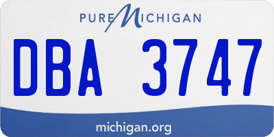 MI license plate DBA3747