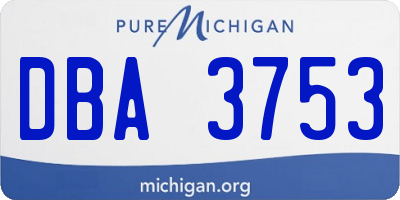MI license plate DBA3753