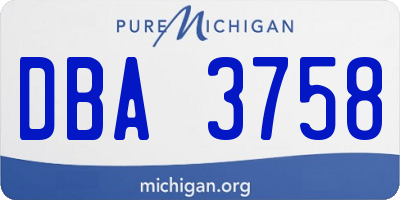 MI license plate DBA3758
