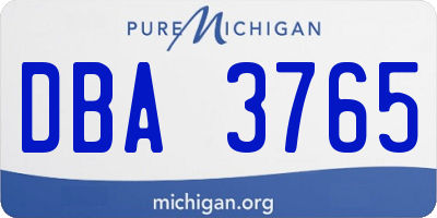 MI license plate DBA3765