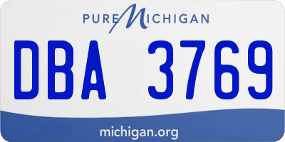 MI license plate DBA3769