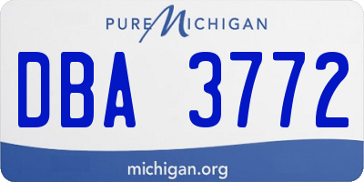 MI license plate DBA3772