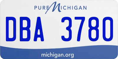 MI license plate DBA3780