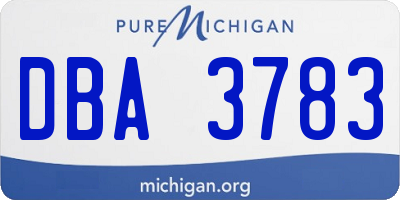 MI license plate DBA3783