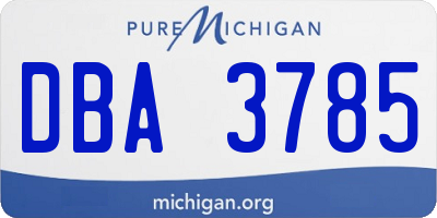 MI license plate DBA3785