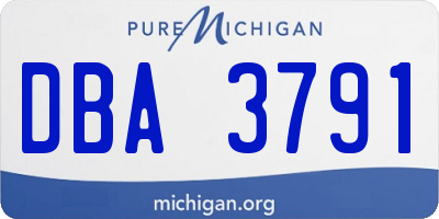MI license plate DBA3791