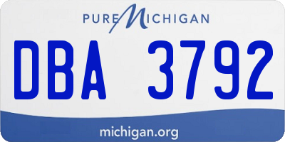 MI license plate DBA3792