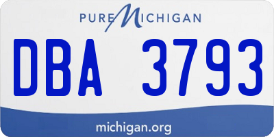 MI license plate DBA3793