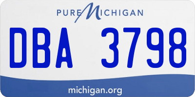 MI license plate DBA3798