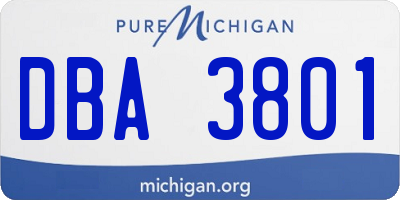 MI license plate DBA3801