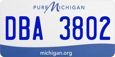 MI license plate DBA3802