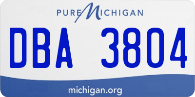 MI license plate DBA3804