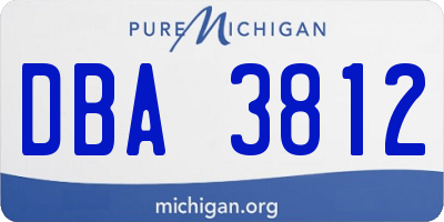 MI license plate DBA3812