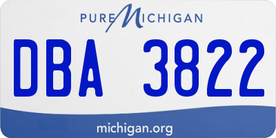 MI license plate DBA3822