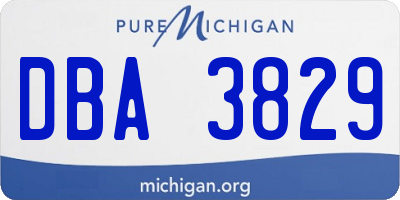 MI license plate DBA3829