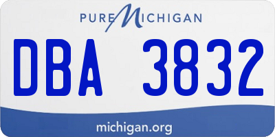 MI license plate DBA3832