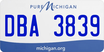 MI license plate DBA3839