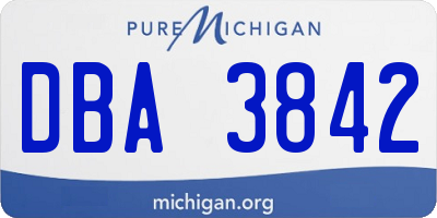 MI license plate DBA3842