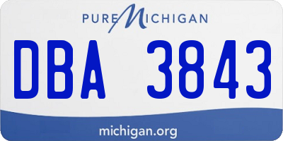 MI license plate DBA3843