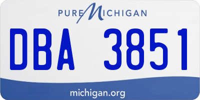 MI license plate DBA3851