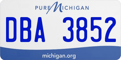 MI license plate DBA3852