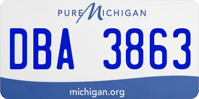 MI license plate DBA3863