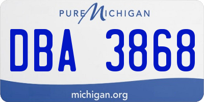 MI license plate DBA3868