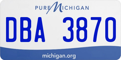 MI license plate DBA3870