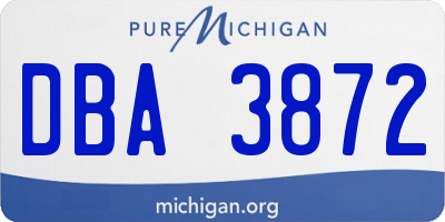 MI license plate DBA3872