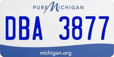 MI license plate DBA3877