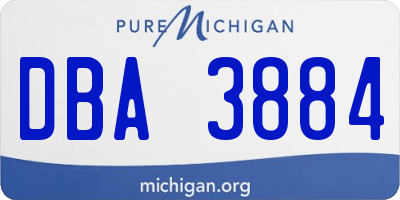 MI license plate DBA3884