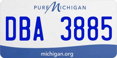 MI license plate DBA3885