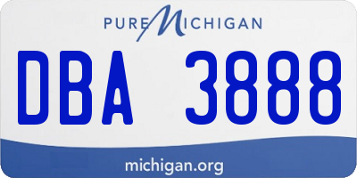 MI license plate DBA3888