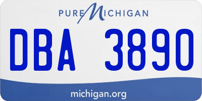 MI license plate DBA3890