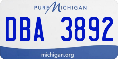 MI license plate DBA3892