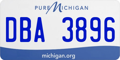 MI license plate DBA3896