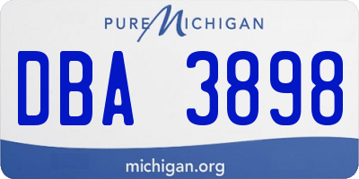 MI license plate DBA3898