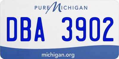 MI license plate DBA3902