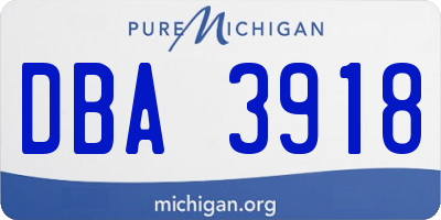 MI license plate DBA3918