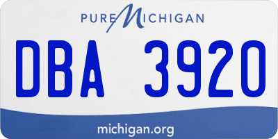 MI license plate DBA3920