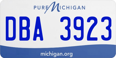 MI license plate DBA3923