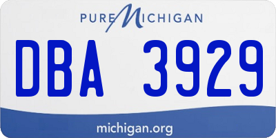 MI license plate DBA3929