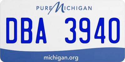 MI license plate DBA3940