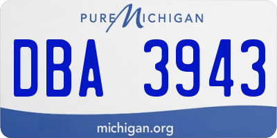 MI license plate DBA3943