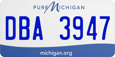MI license plate DBA3947