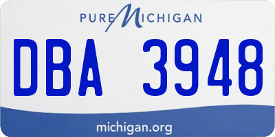 MI license plate DBA3948