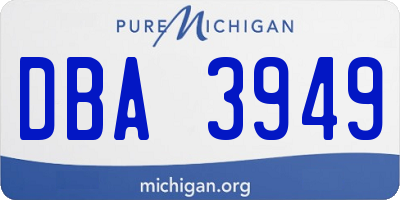 MI license plate DBA3949