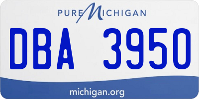MI license plate DBA3950