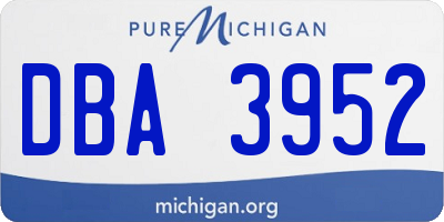 MI license plate DBA3952