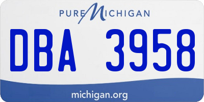 MI license plate DBA3958
